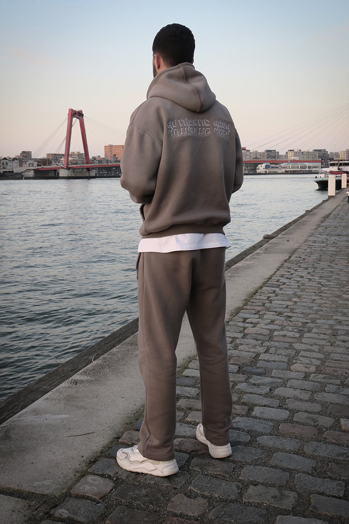 Oversized Washed Zip Hoodie Grey