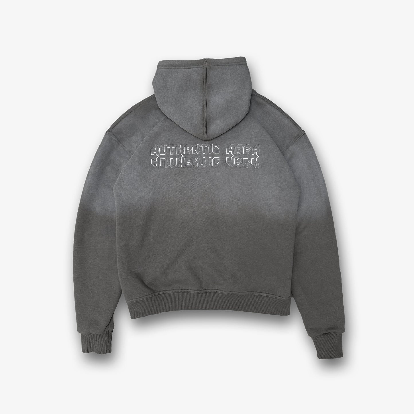 Oversized Washed Zip Hoodie Grey