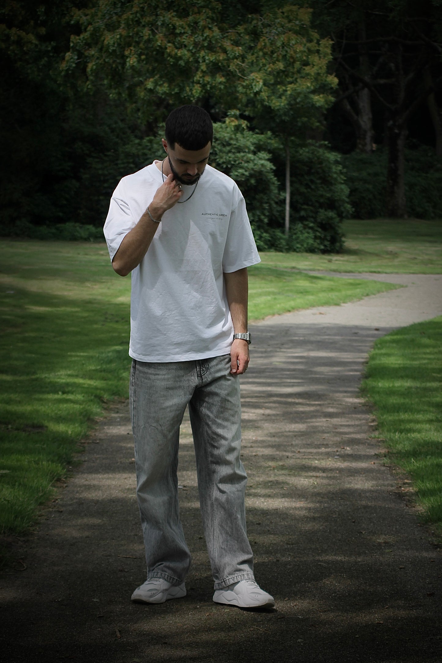 Oversized T-Shirt White & Grey