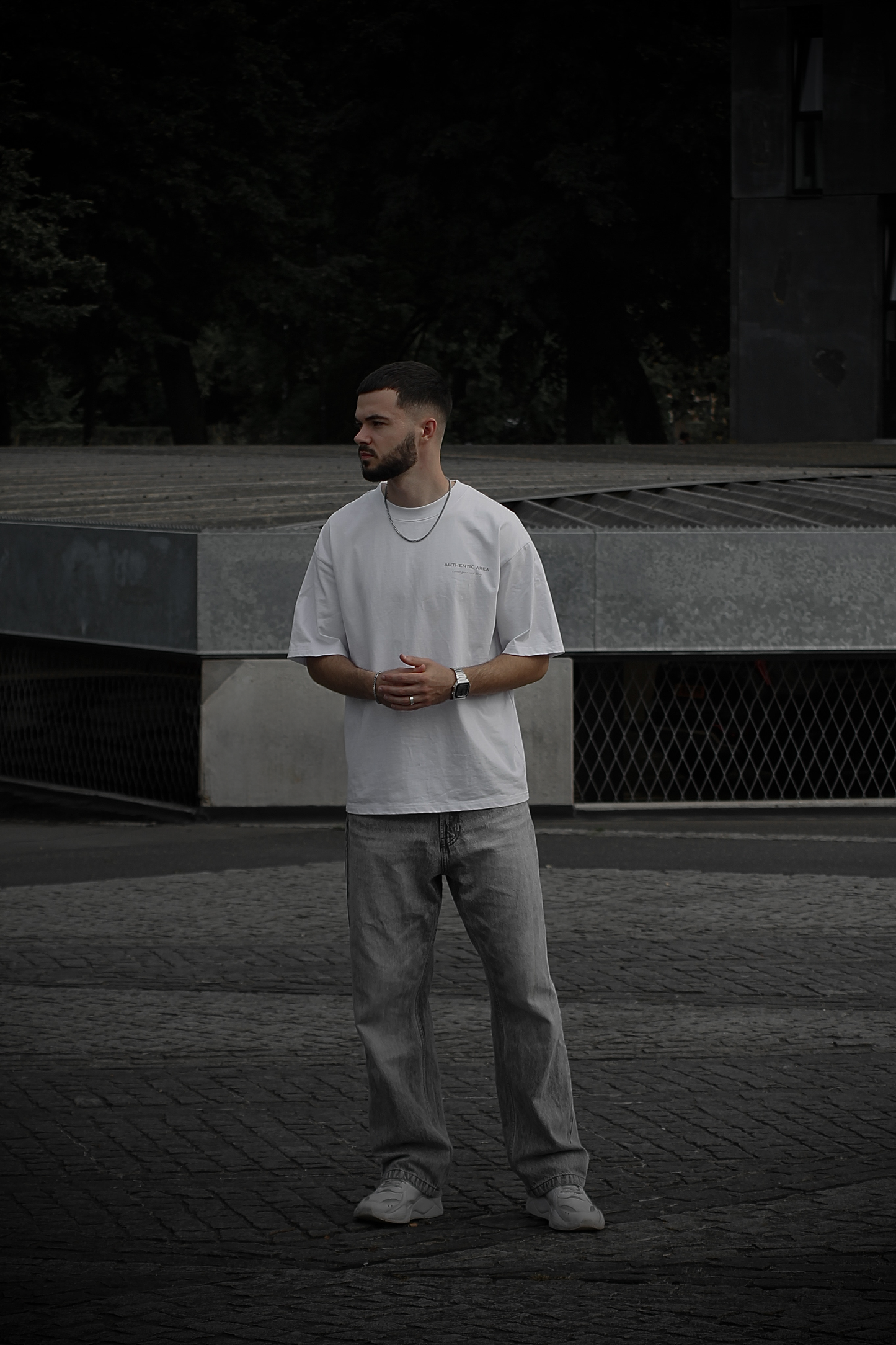 Oversized T-Shirt White & Grey