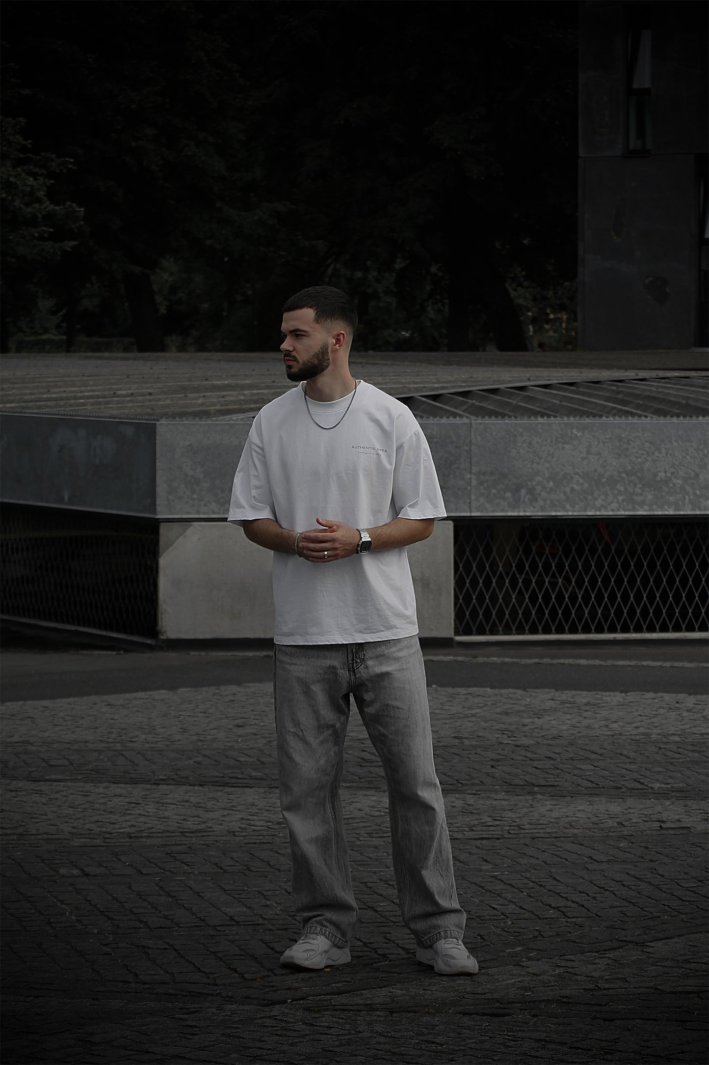 Oversized T-Shirt White & Grey