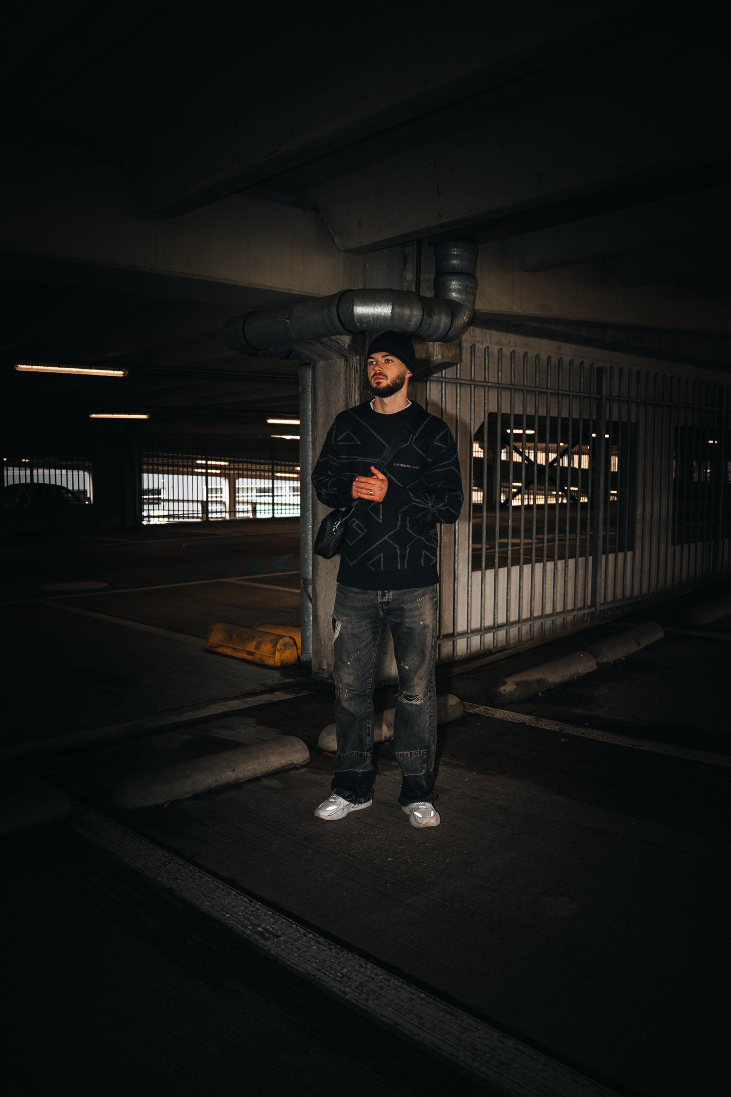 Knit Sweater Black & Grey