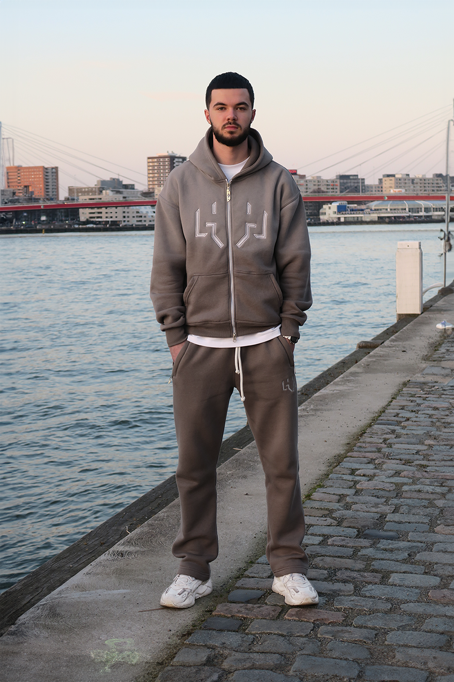 Oversized Washed Tracksuit Grey