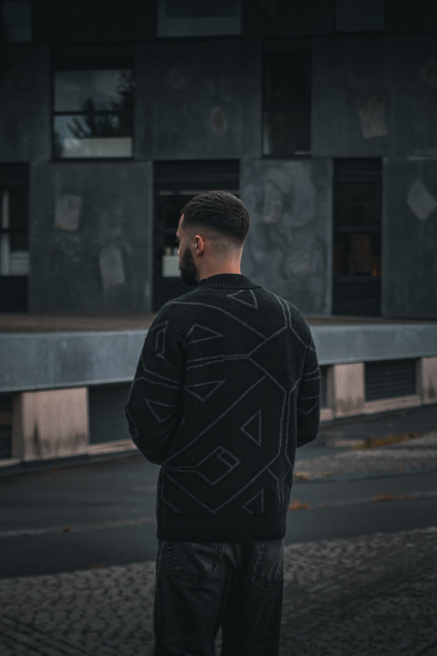 Knit Sweater Black & Grey