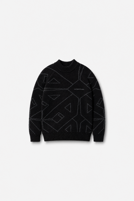 Knit Sweater Black & Grey