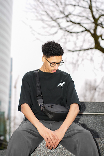 Structured Messenger Bag Black