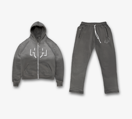 Oversized Washed Tracksuit Grey