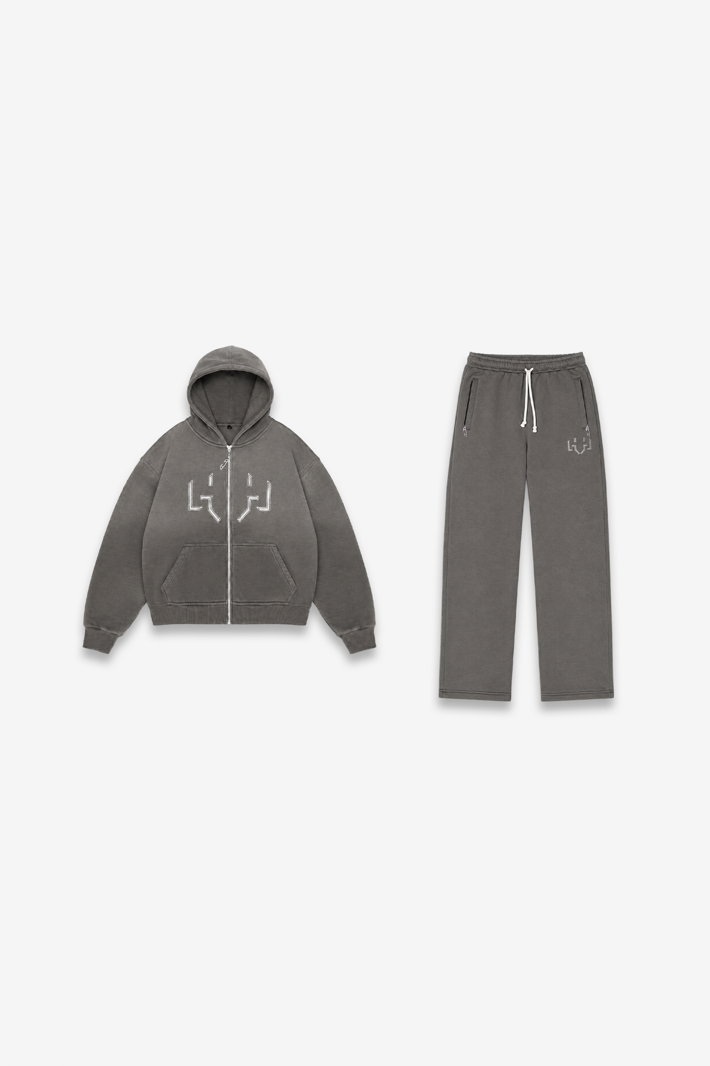 Oversized Washed Tracksuit Grey