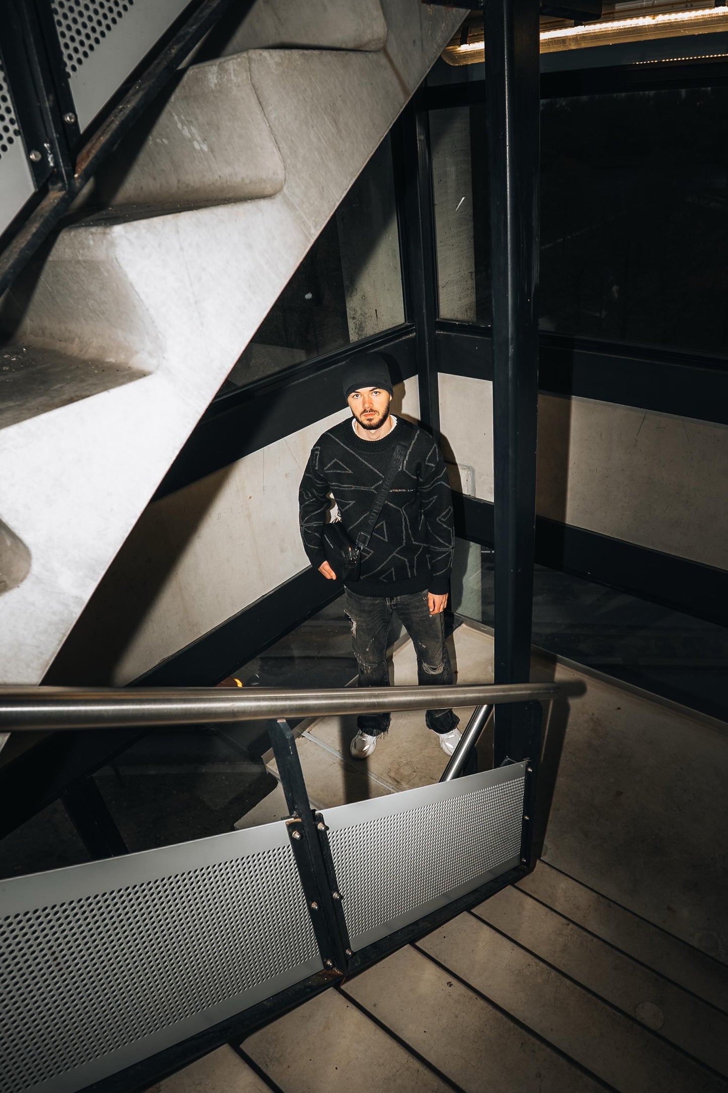 Knit Sweater Black & Grey