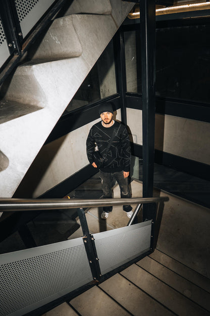 Knit Sweater Black & Grey