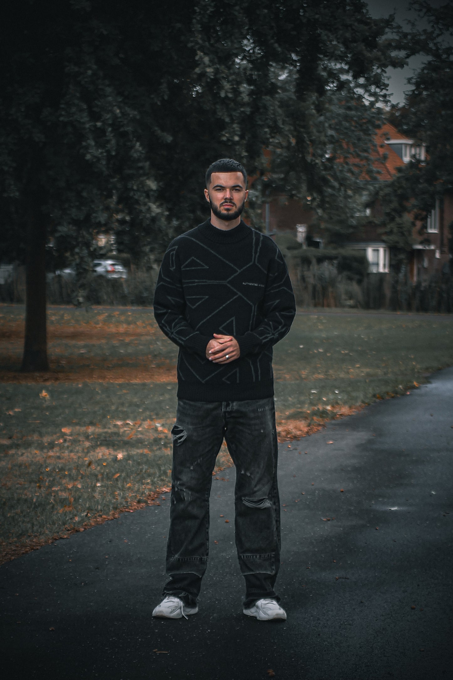 Knit Sweater Black & Grey