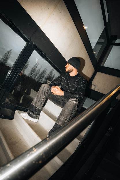 Knit Sweater Black & Grey