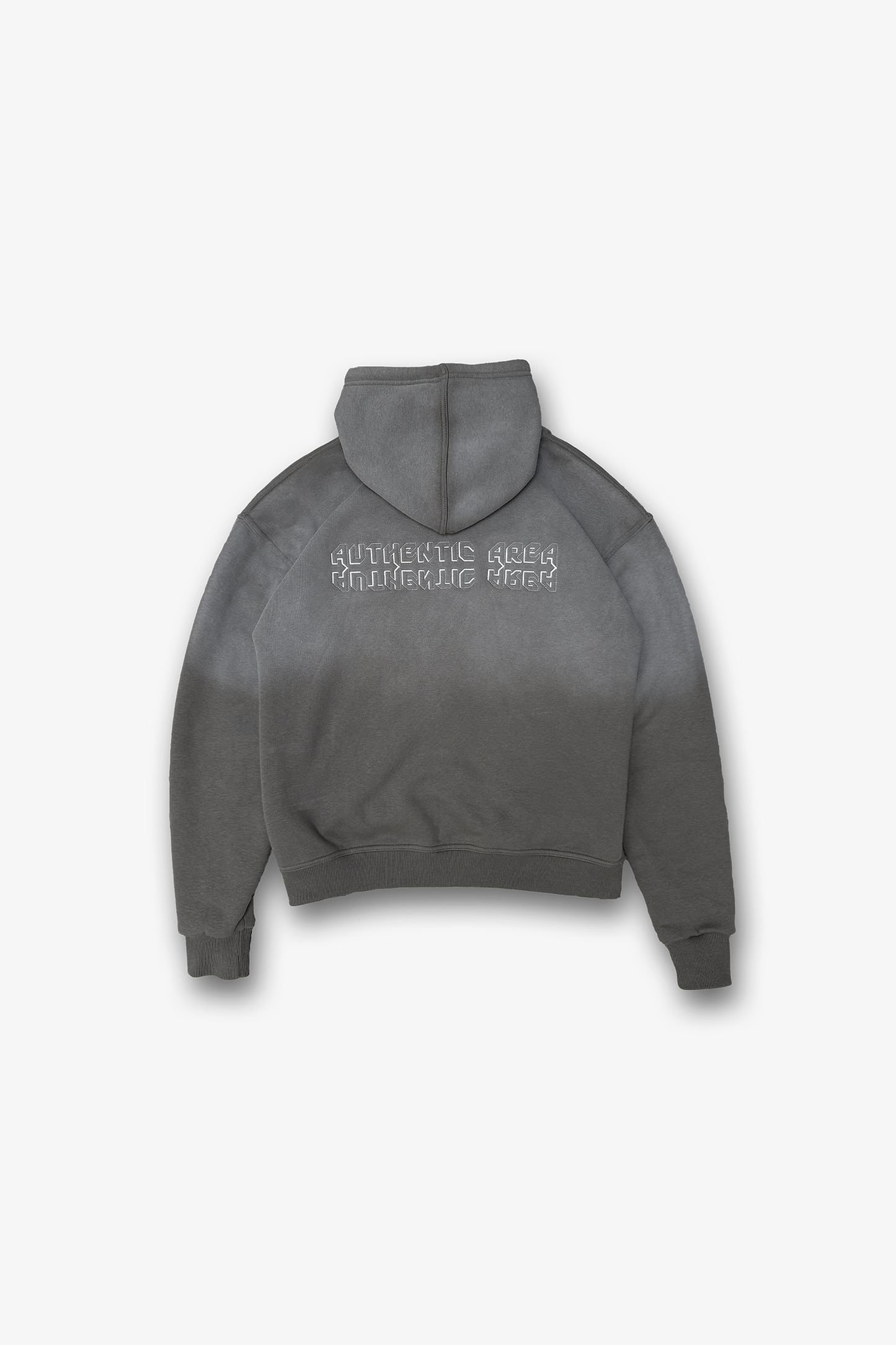 Oversized Washed Zip Hoodie Grey